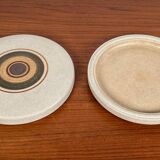 Vintage stoneware bowl with lid by Tove Rappold for Knabstrup, Denmark, 1970s.