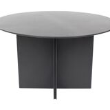 Table avec cuir noir de Durlet 1970s