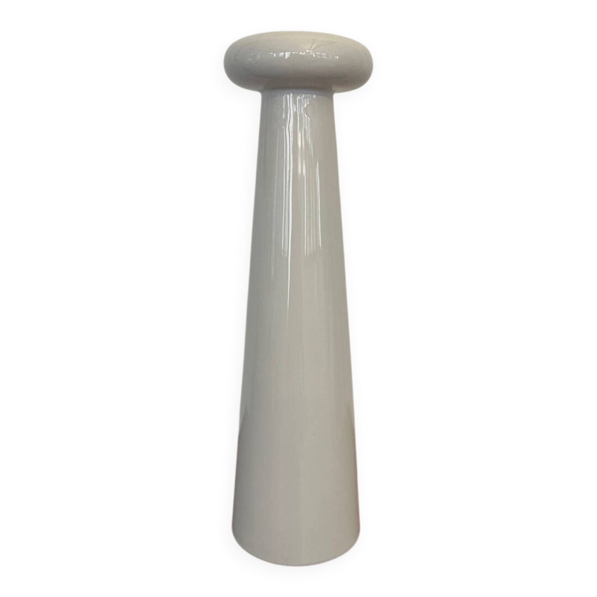Contemporary vase white enamel H31cm