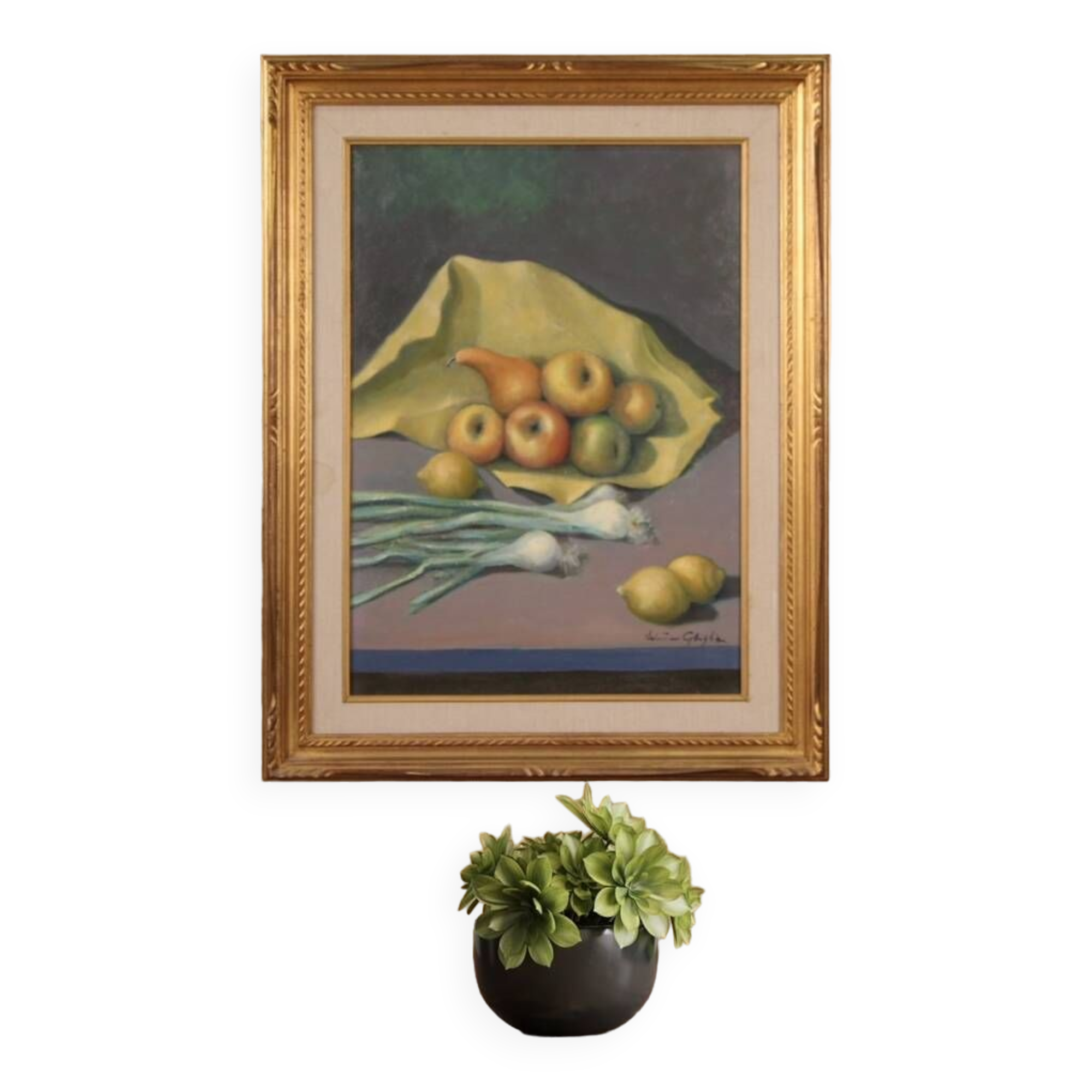 Italian painting Still life signed by Valentino Ghiglia