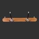 Vintage wooden wall coat rack - 2 hooks