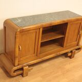 Art Deco Walnut TV Stand, 1950s, Mid-Century Modern Style