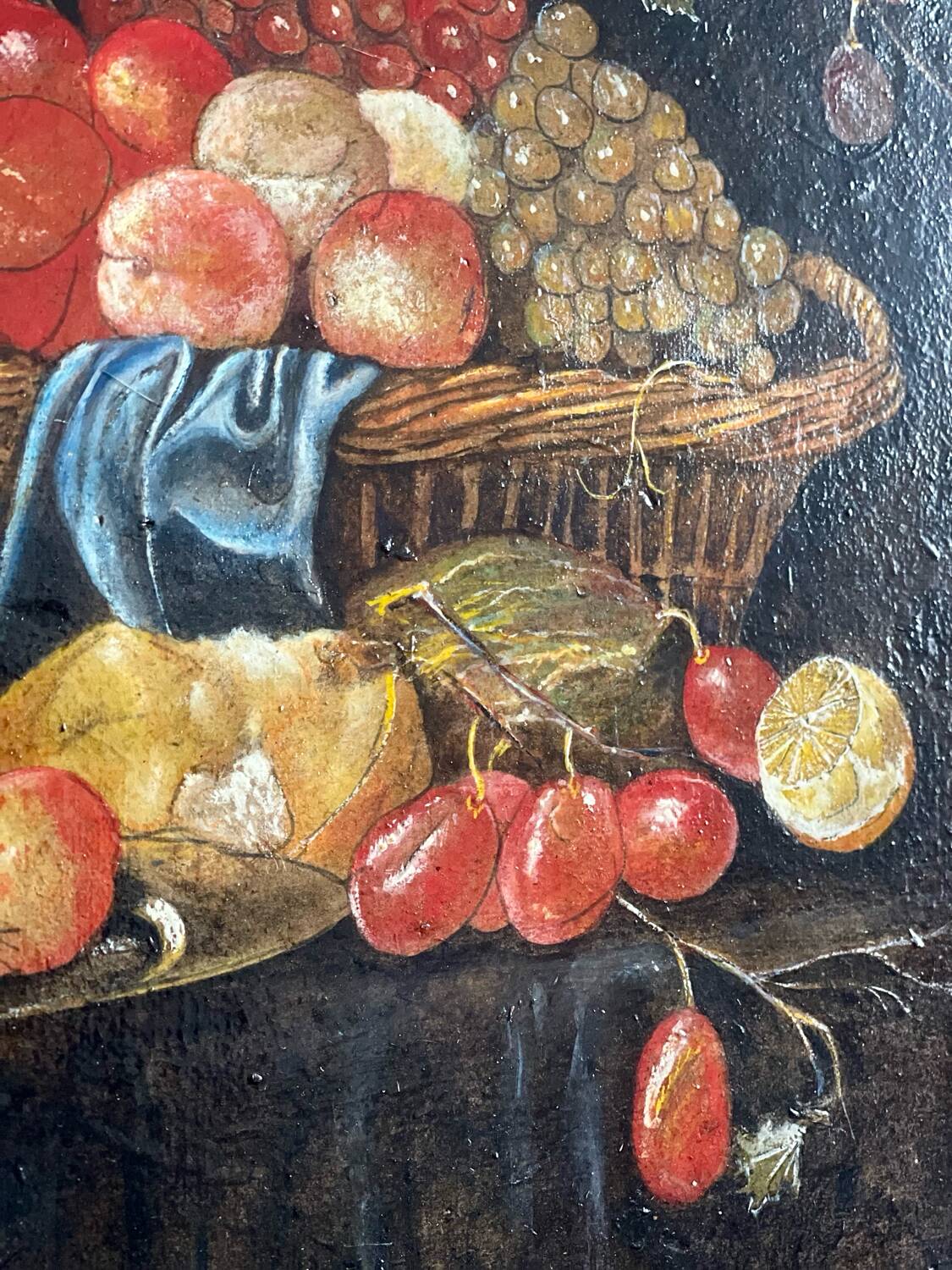 Still life on wood, signed.