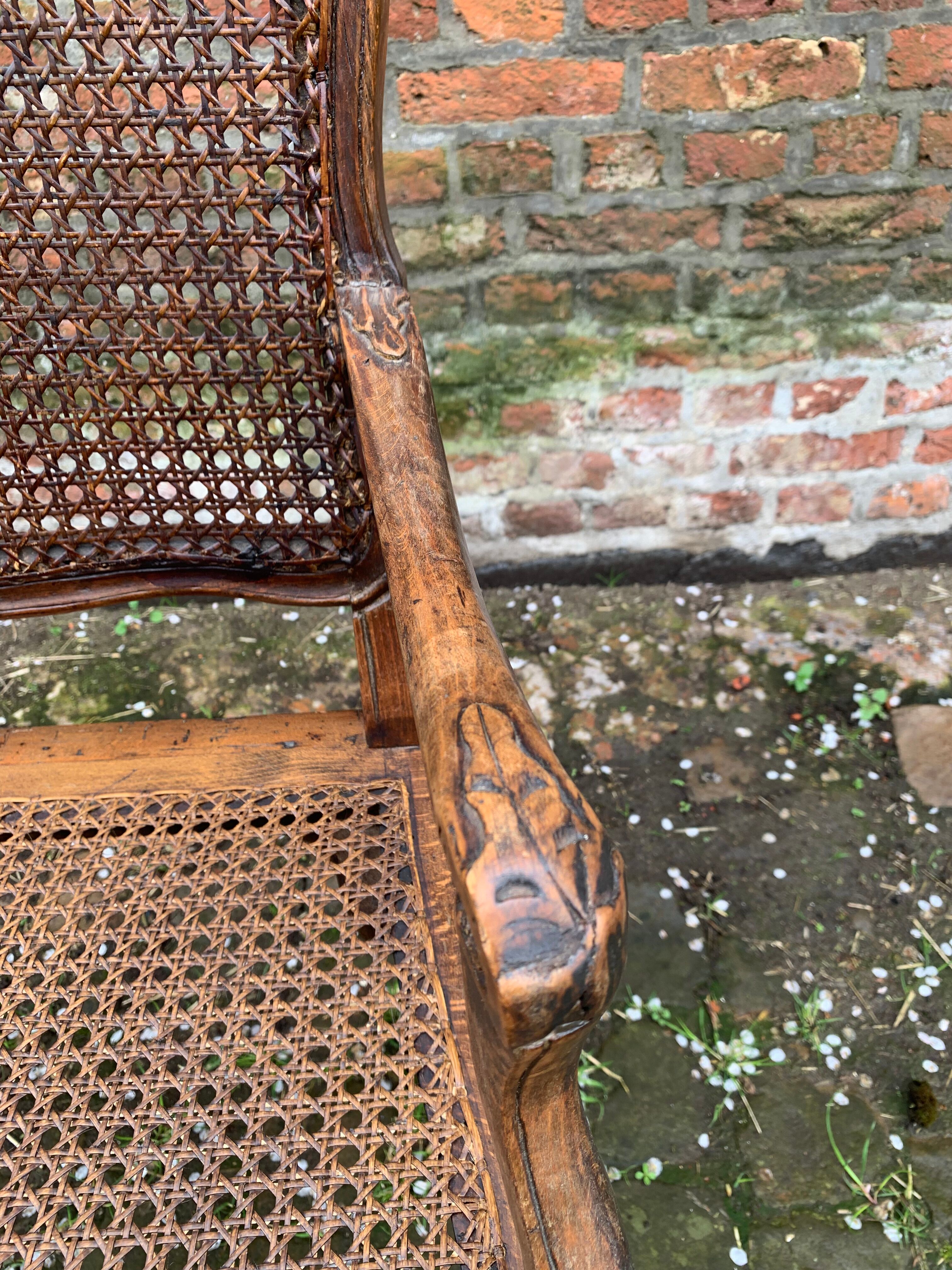 Canned armchair from the Regency period