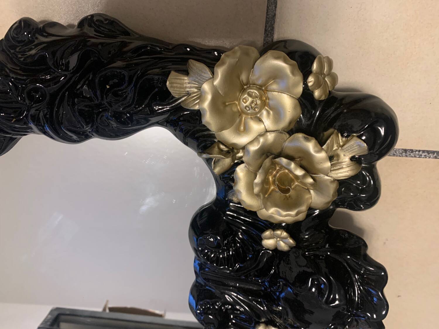 Renovated rococo style porcelain mirror