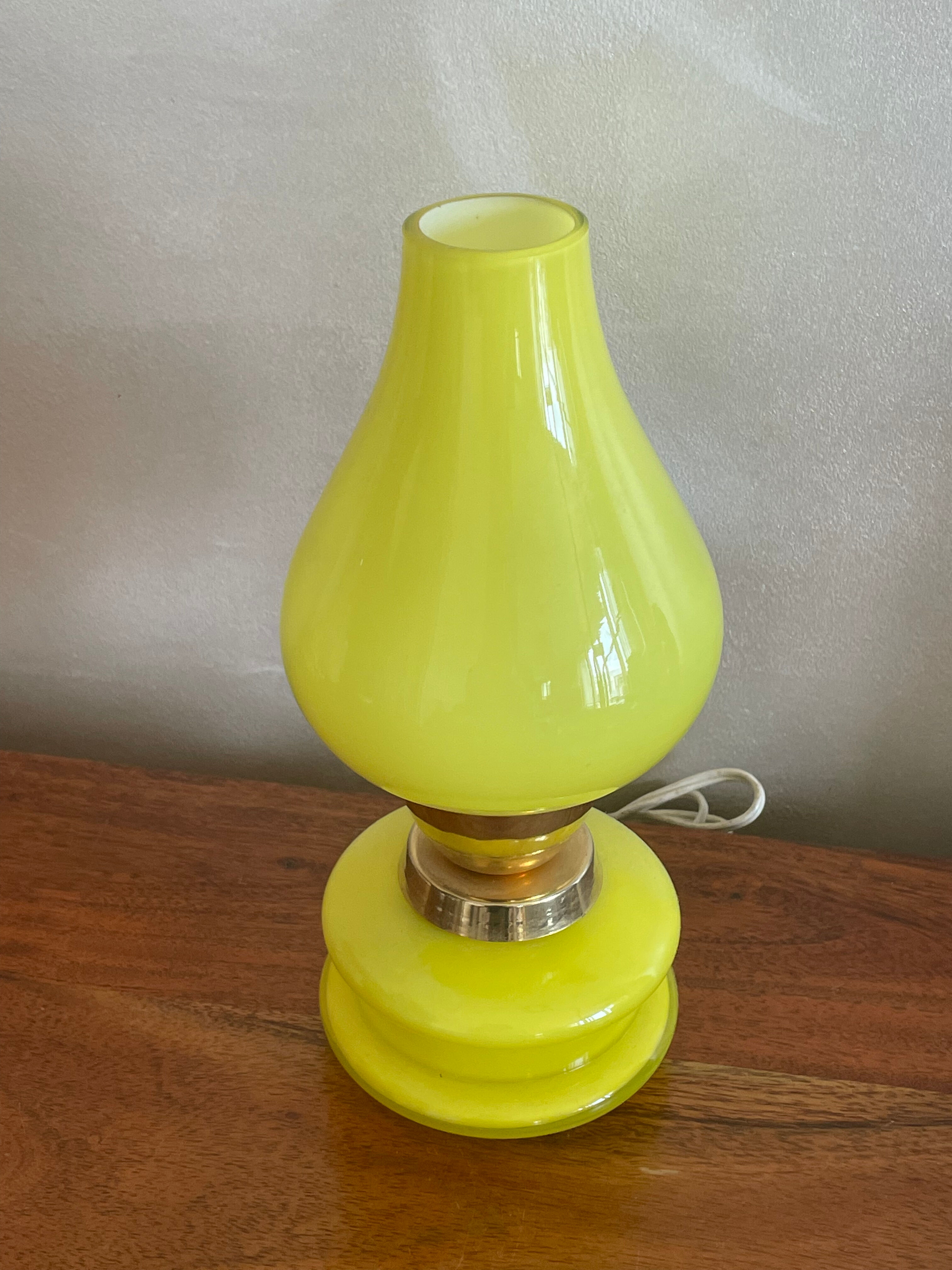 Yellow glass lamp