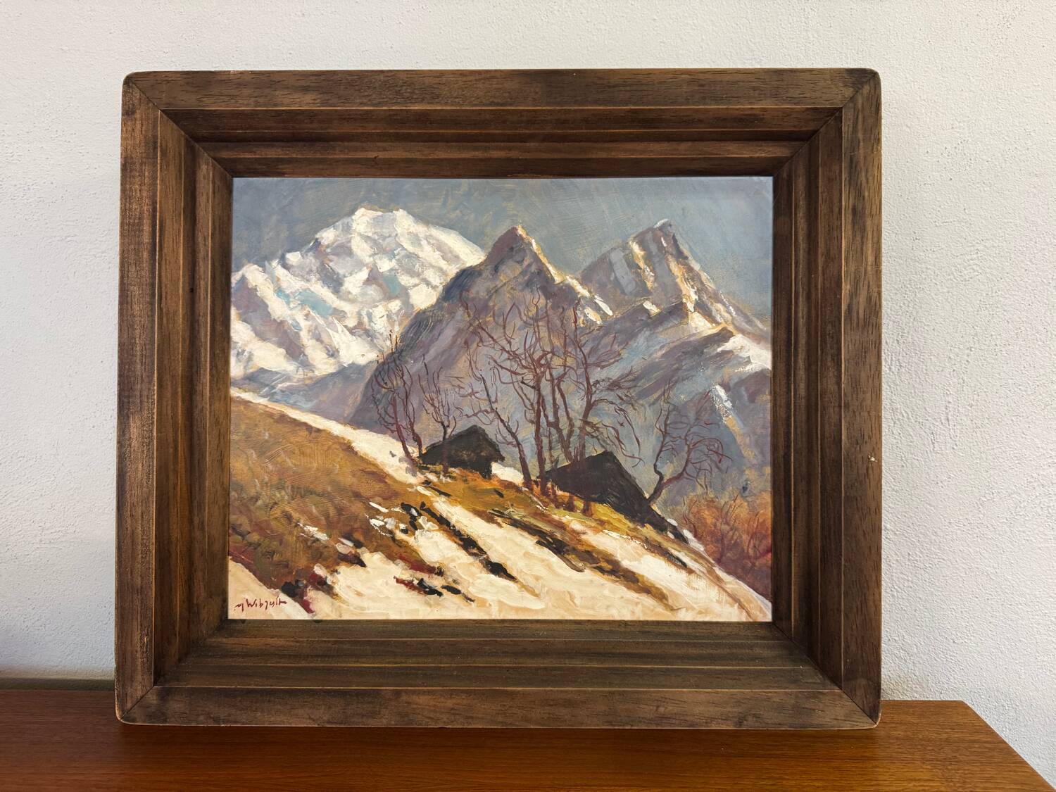 Marcel Wibault Winter Mountain Painting