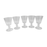 Lot of 5 liquor glasses Caton model, Saint Louis