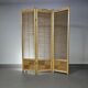 Room divider, French blonde beech louvered screen, 1960s, width 155 cm, height 185 cm
