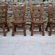Brutalist oak chairs