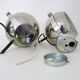 Pair of tilting eyeball chrome wall lights. Diameter 20cm - 7.87"