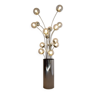 Lampadaire Mid-Century Moderne Chrome, Italien par Lumi