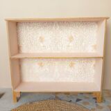 Small pink bookcase and wood