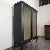 Blackened wooden bookcase display case from the Napoleon III period