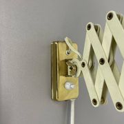 Original brass and metal scissors wall light by SIS Leuchten, Germany, 1950s.