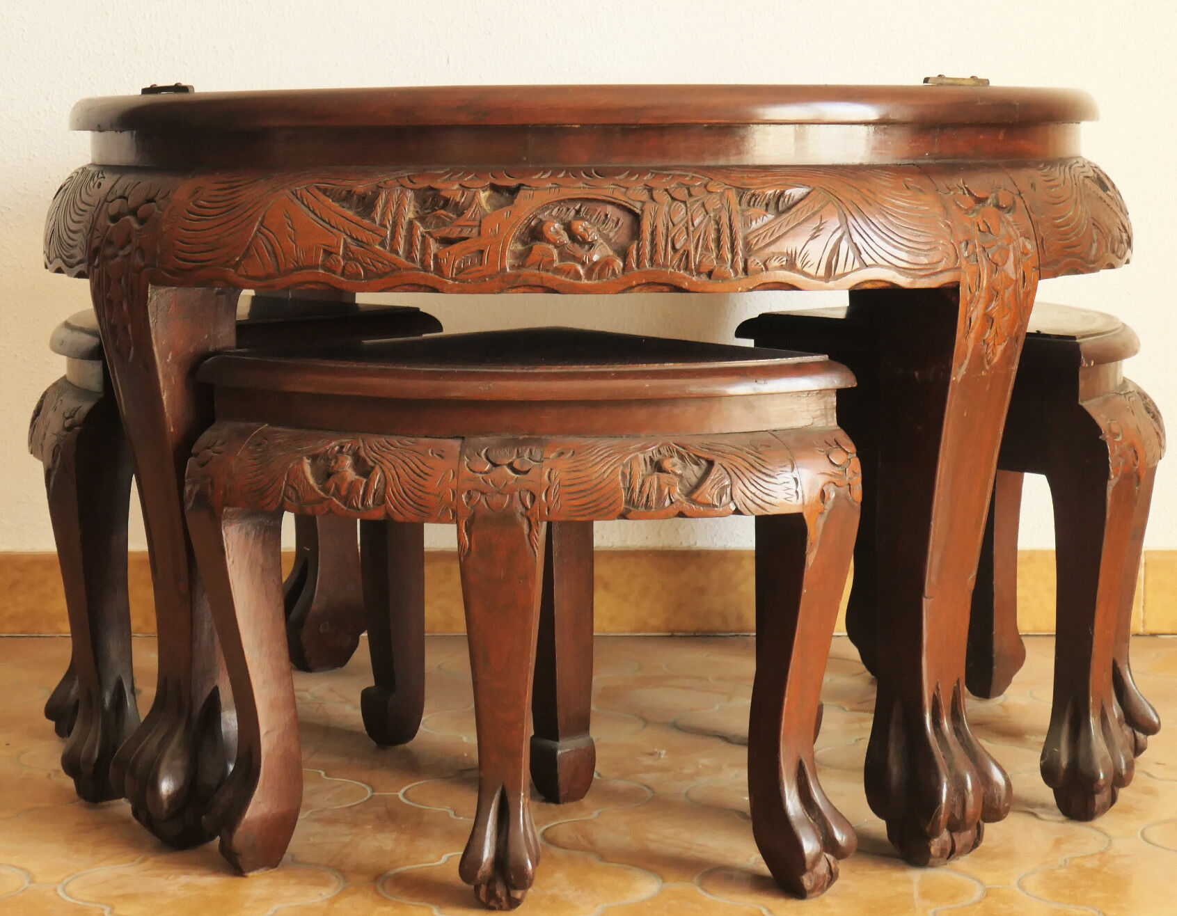 Chinese coffee table carved wood