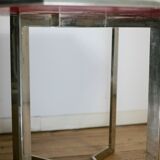 Chrome steel table and glass tray, France, circa 1970