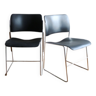 Pair of GF 40/4 chairs, design David Rowland, 1970s
