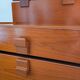 Pair of vintage bedside tables with high backrest in wood - 1970s