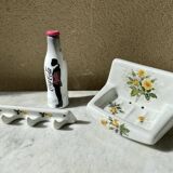 Soap holder and porcelain hook of Limoges Champs-Elysées vintage 60