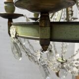 Empire style chandelier with tassels and patinated sheet metal, 20th century
