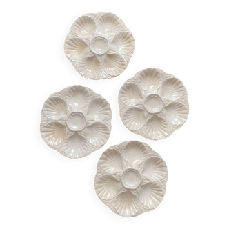 4 Sarreguemines shellfish plates in unbleached ironstone