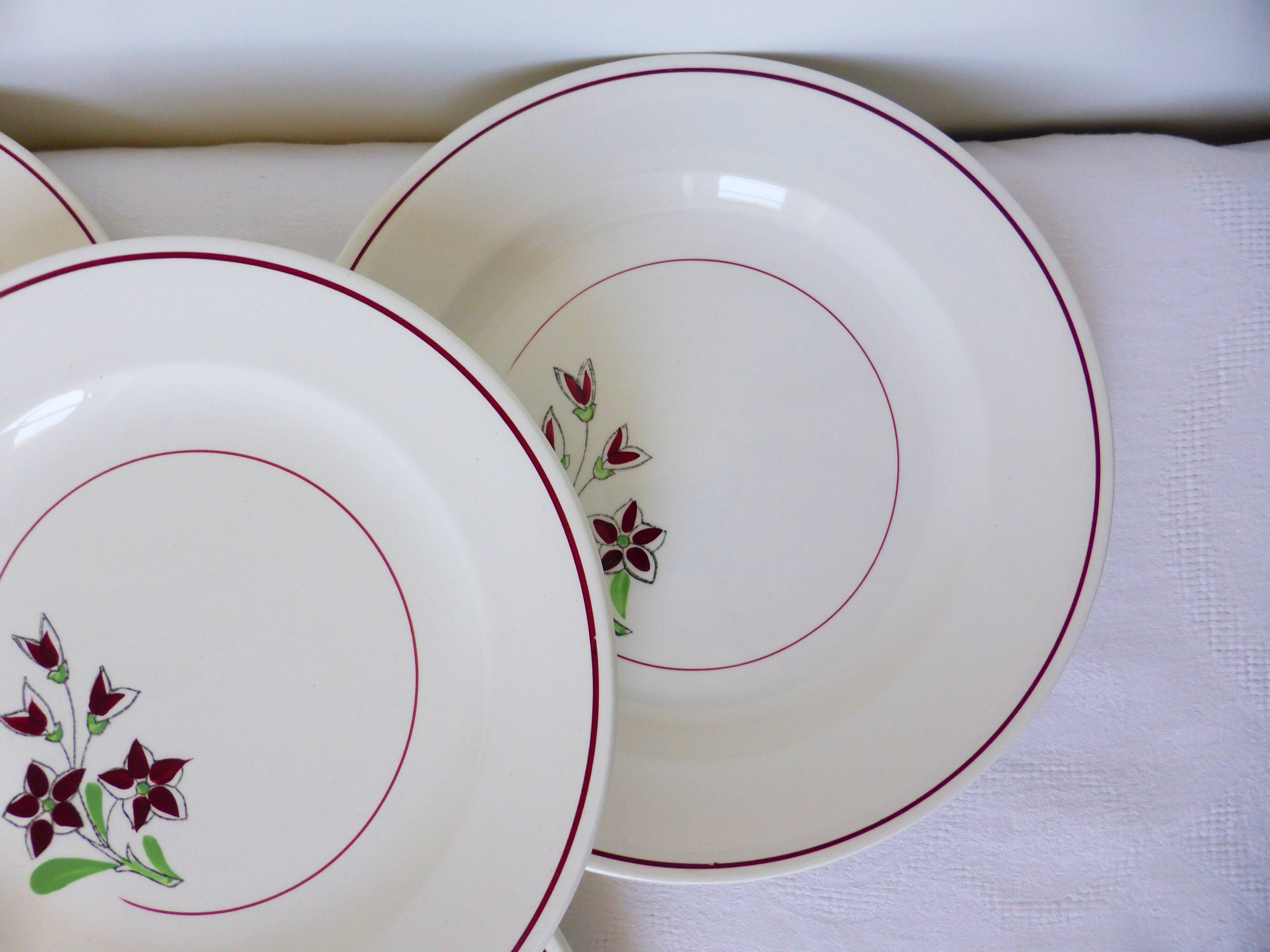 Set of 4 vintage dinner plates from the Salins factory 210636