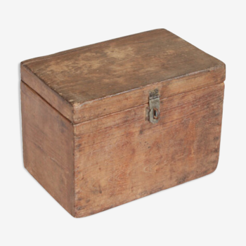 Box box old wood old teck patine brown india