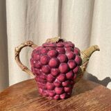 Vintage grape majolica teapot