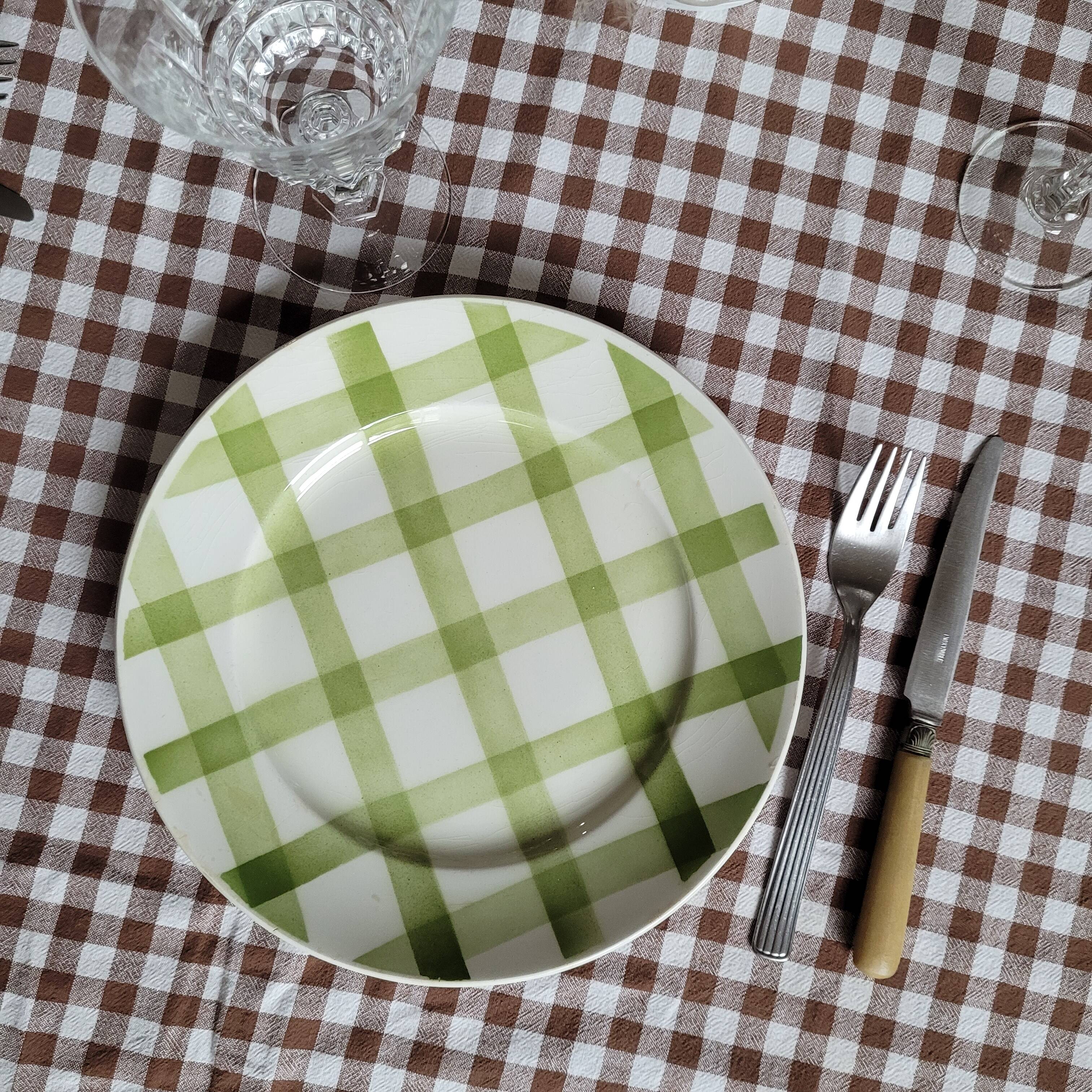 La Redoute x Selency set of 4 flat green plates