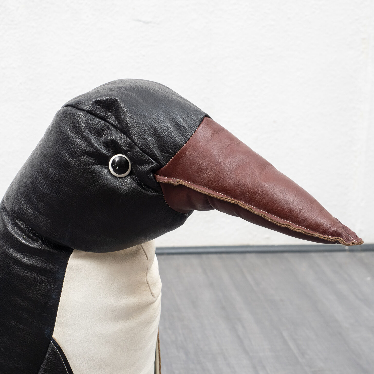 Leather decoration object, 70s, penguin