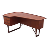 Freestanding 'Boomerang' desk in teak by Peter Løvig Nielsen, 1968