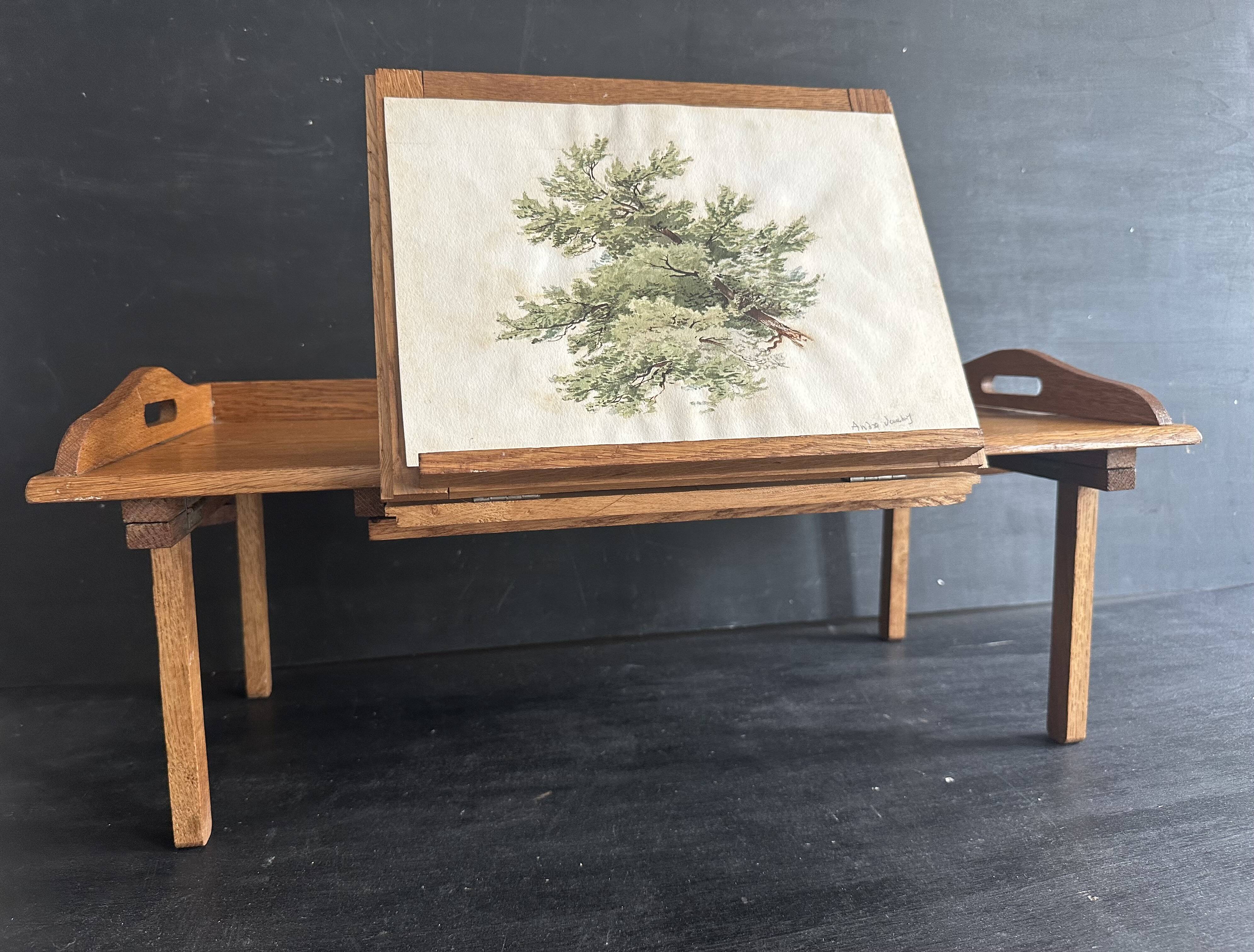 Old watercolour of a tree, botanical study signed, mid-20th century.