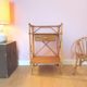 Vintage rattan bedside table "Balthazar"