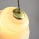 Mid-Century Italian Yellow Glass and Brass Pendant Lamp