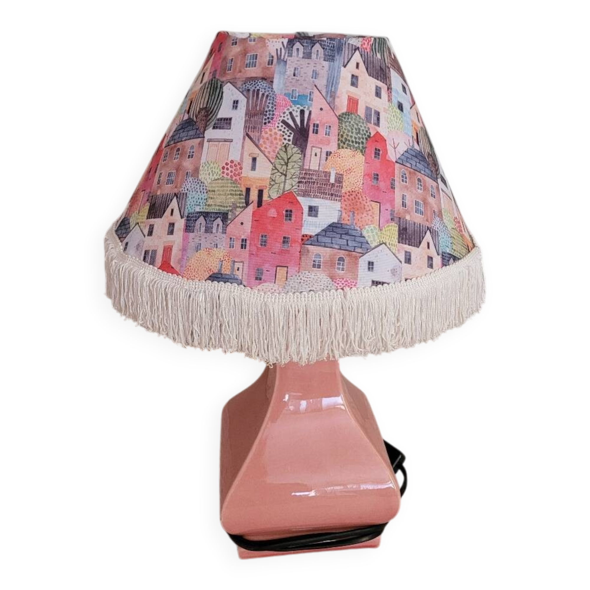 Vintage old pink table lamp