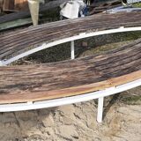 pair of curved benches