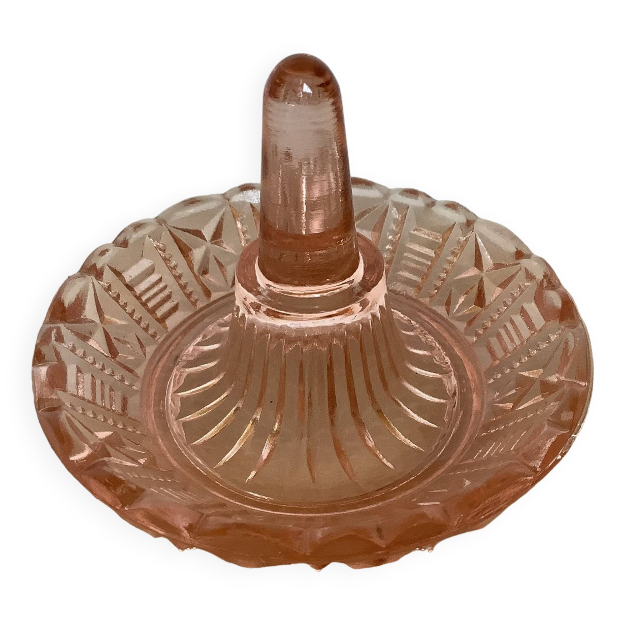 Old pink ring glassware from Scailmont Belgium