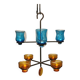 Hanging candlestick in cast iron and glass, Danish from the 1970s.