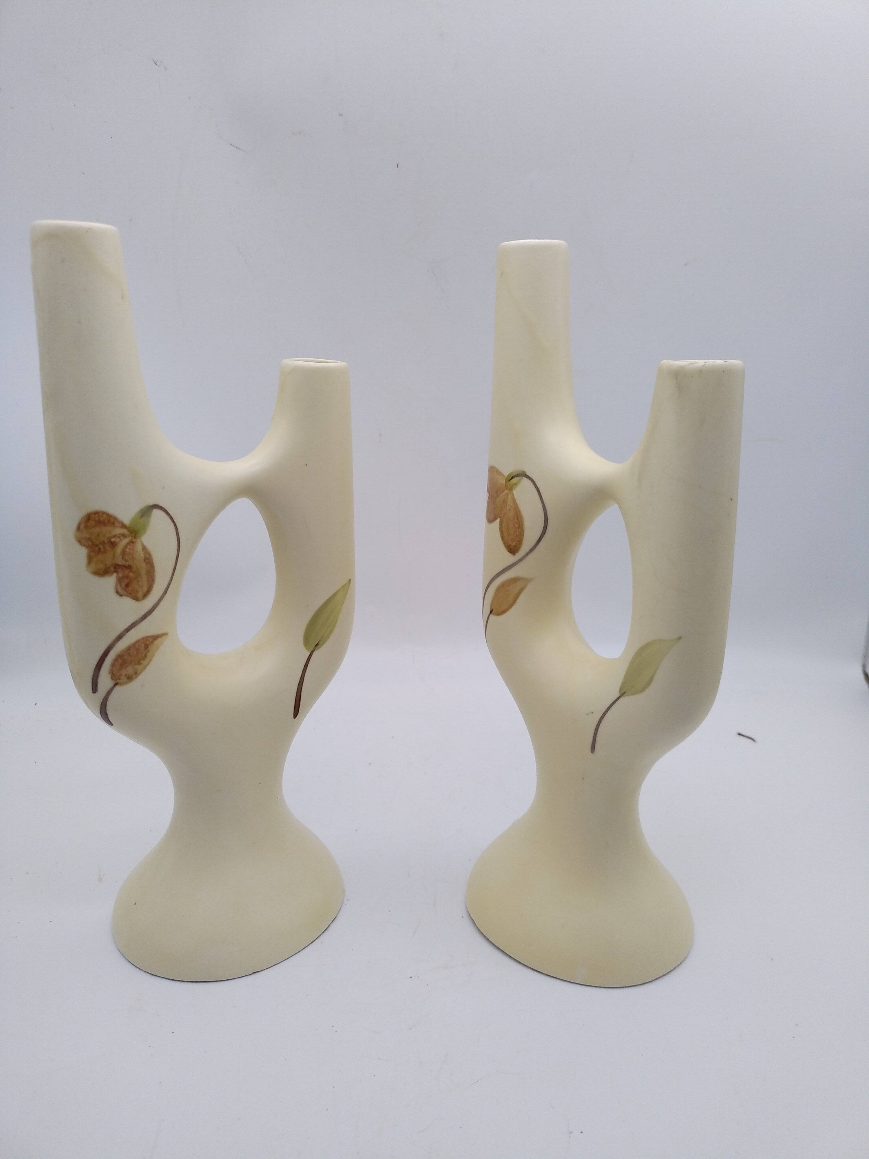 2 vases Revernay à décor floral