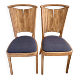 Set of 2 Baumann chairs in wood and gray fabric