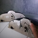 Wall lamp in the shape of an enamelled ceramic basin, set of 2