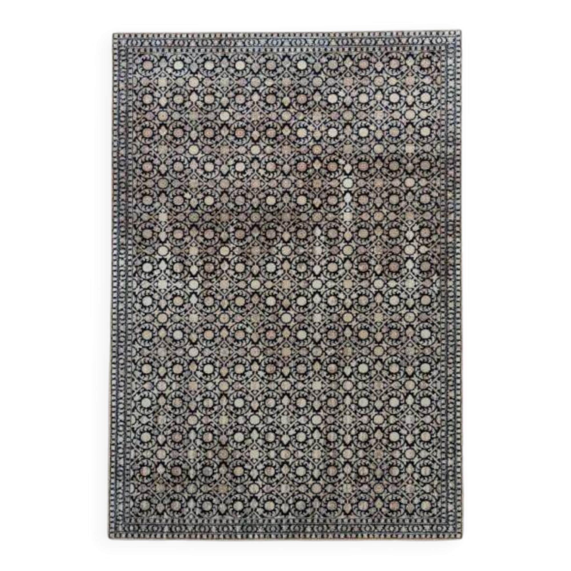 Modern black and beige rug KATA