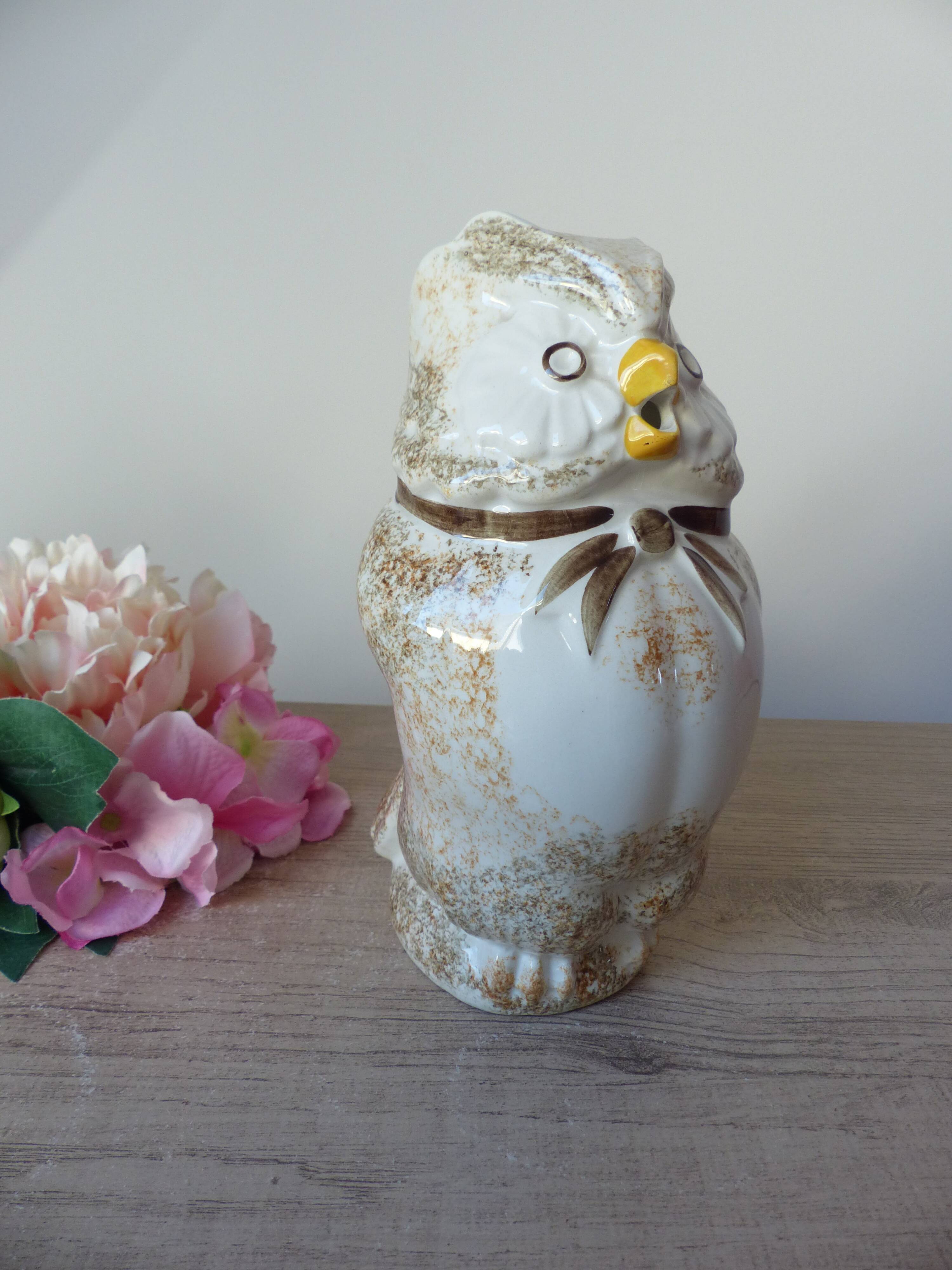 Vintage Longchamp Ceramic Owl Pitcher