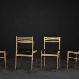 Chaises de salle à manger vintage en chêne moderne scandinave du milieu du siècle de Sax Møbelfabrik, années 1960, ensemble de 4