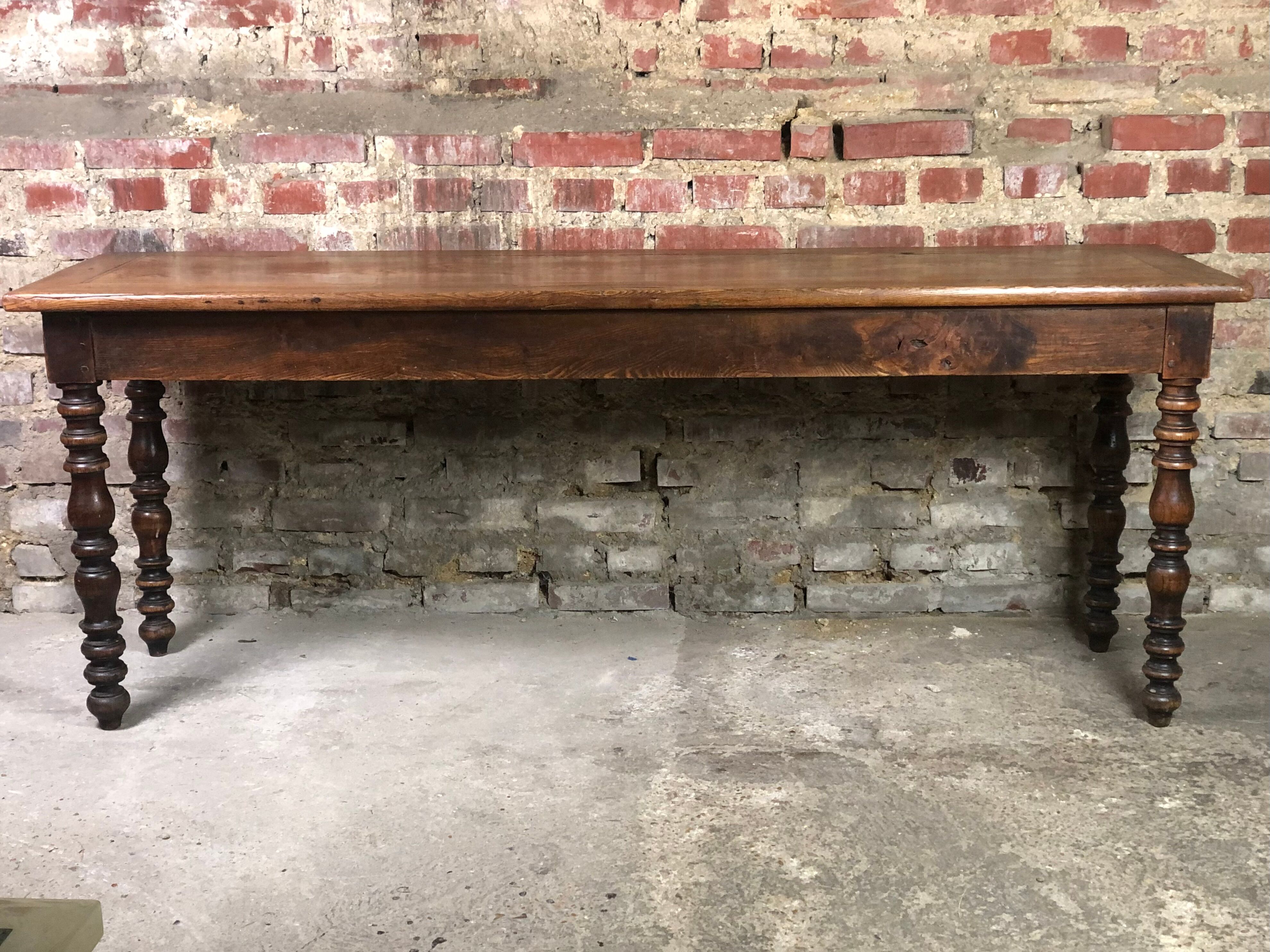 Draper's table / solid oak console 1900s