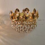 Set of 2 Palwa wall lights, crystal sconces, Hollywood Regency glam vintage decor lamps, 1960s