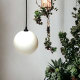 Vintage white opaline ball pendant light