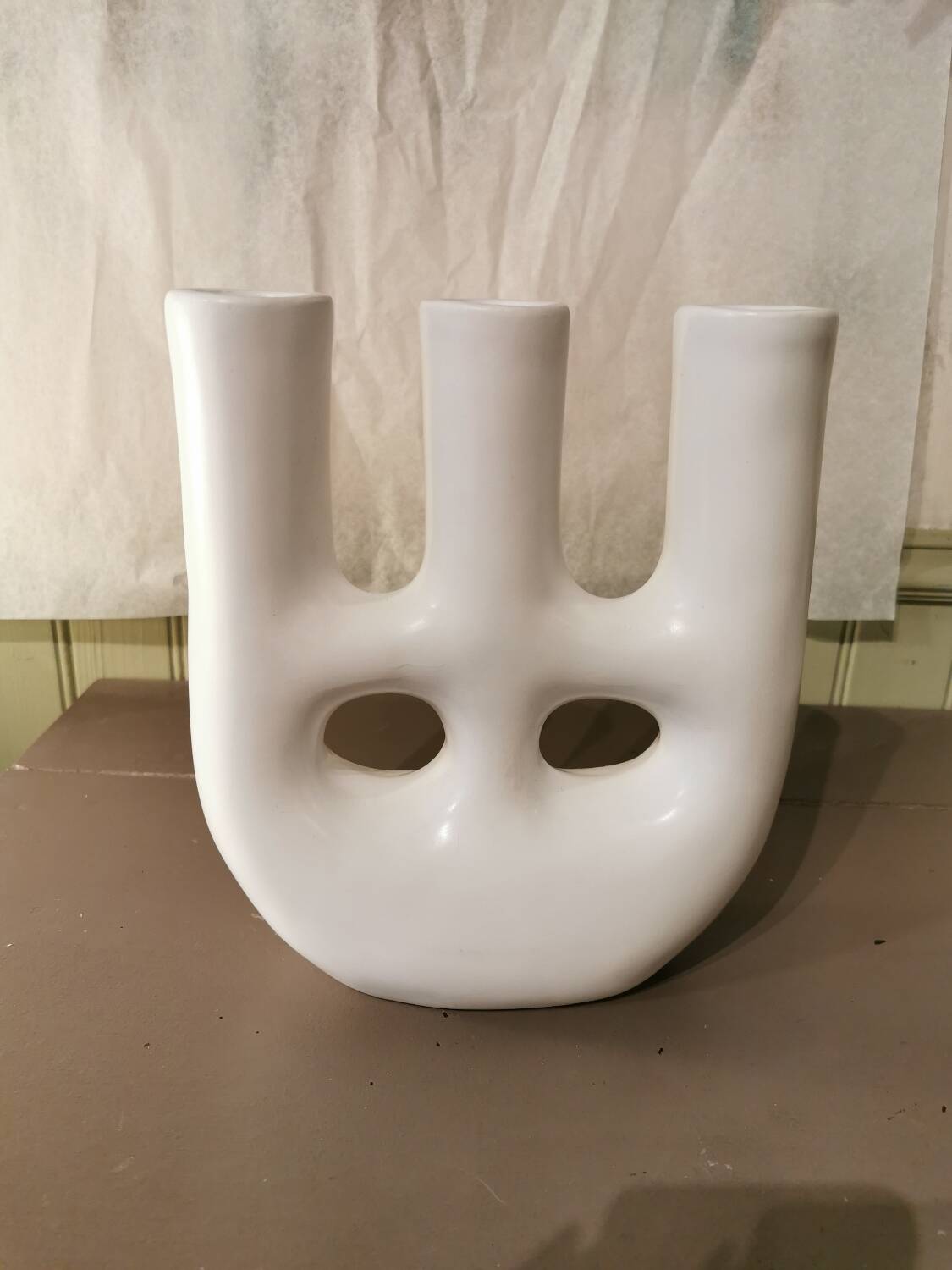 White Tadelakt Vase Morocco