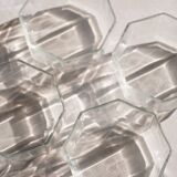 Set of 4 octagonal glass bowls/dishes, Arcoroc France